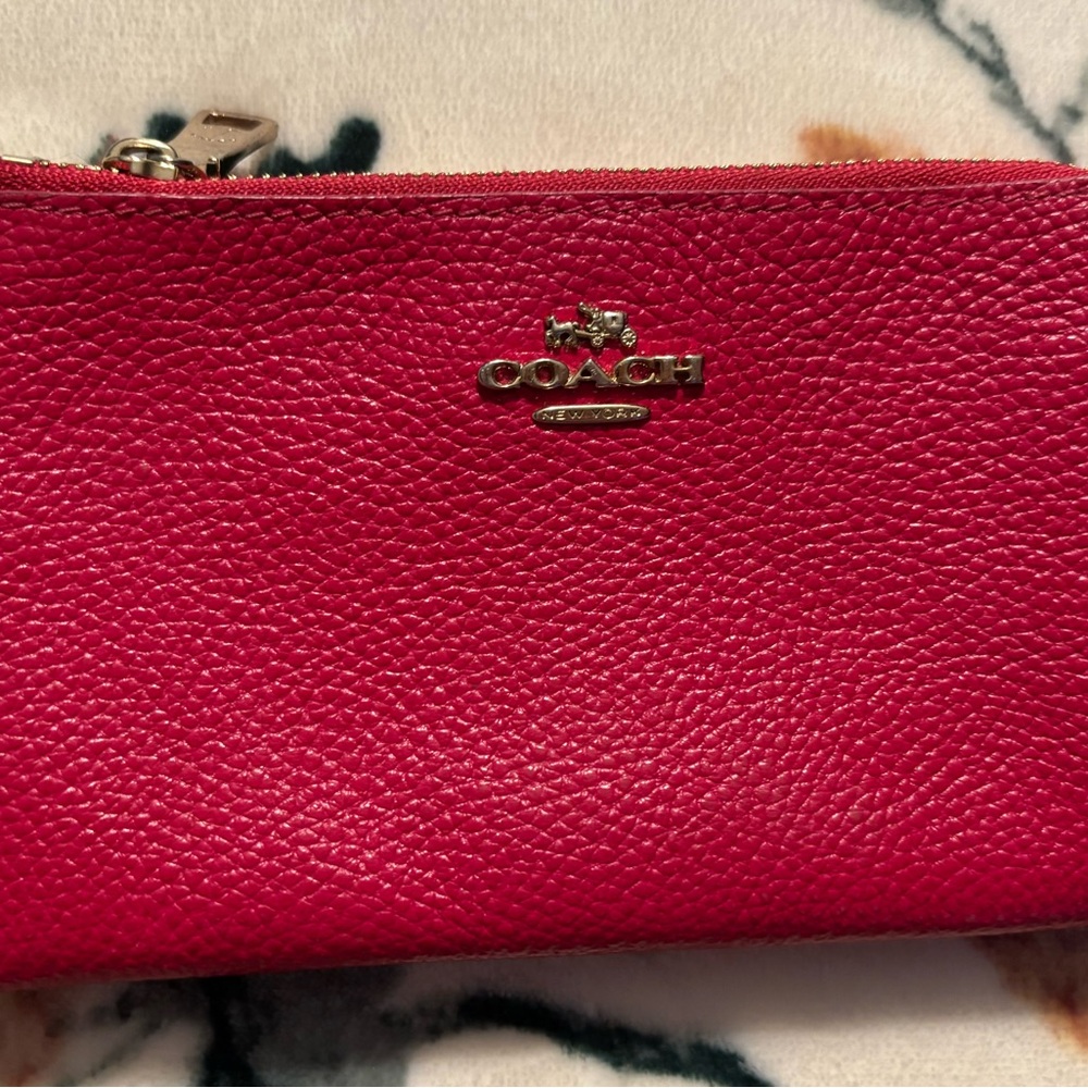 Coach Vibrant pink Leather Clutch